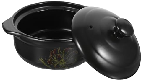 ABOOFAN Keramik Casserole Mit Deckel Hitzebeständiger Keramiktopf Für Gasherd Langlebiger Suppentopf Zum Schmoren Und Suppen Zubereiten Glattwandig Leicht Zu Reinigen Ein Person Gebrauch