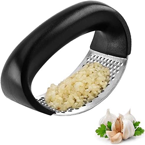 Genérico Prensa de ajos manual - Triturador de Ajos y Vegetales para la Cocina | Prensador Ajos - Práctico utensilio de cocina | Picador - Prensa - Machacador | Inoxidable, 07080