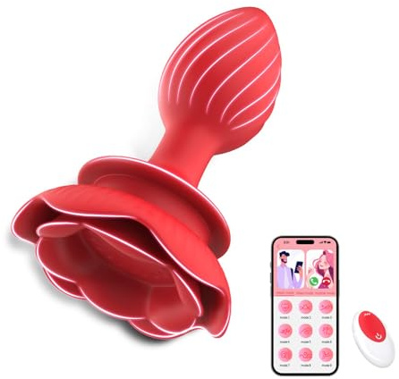 TYDAY Anal Vibrator für Frauen mit 9 Vibrationsmodi und APP Fernbedienung G Punkt Vibratoren Klitoris Stimulator Konischem Kopf Prostata Stimulation Frau Silikon Analplug fur Sex Spielzeug für Paare
