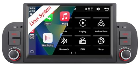 YZKONG Auto Radio per FIAT Panda 2013-2020 Wireless Radio Apple CarPlay Android Auto Bluetooth HD Touchscreen Autoradio con AM FM RDS BT Mirror Link SWC