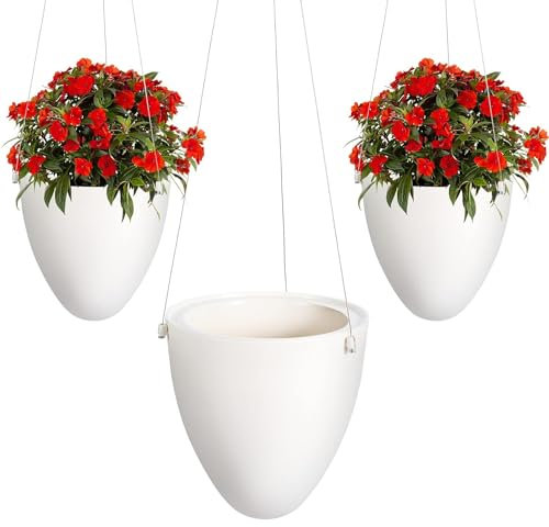 Goomp 3 vasi sospesi da appendere per piante autoirriganti, moderni, decorativi, per interni ed esterni