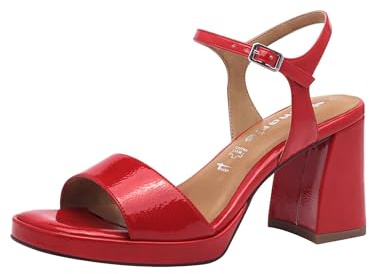 Tamaris Femme Damen 1-28342-44 Sandale à Talon, Rouge laqué, 36 EU