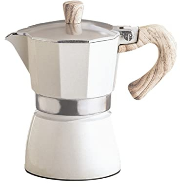 CIYODO Caffettiera Facile da Usare in Alluminio da 300ml Manico Ergonomico Manuale Design Ottagonale Spesso per Casa e Sala da Tè