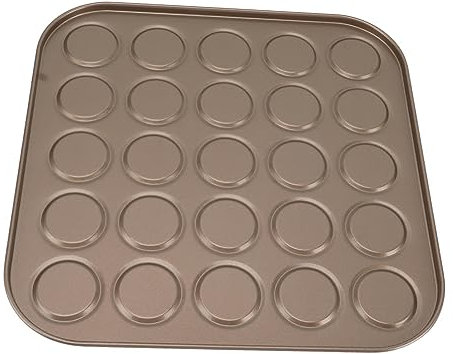Cookie Cake Pan, Macaron Mat Macaroons Baking Kit with Coating Food Grade Carbon Steel for Baking Muffin, Candies and Other Desserts (25 Hole)