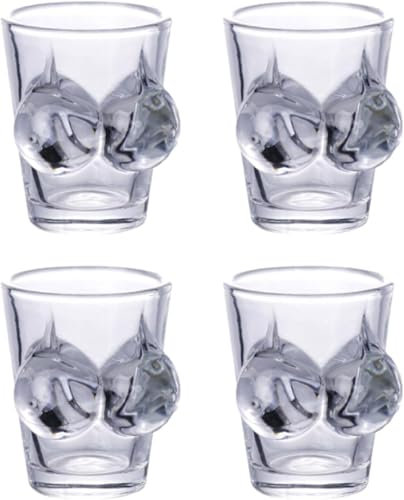 Générique Lot de 4 Verres à Liqueur 55 ml - Bikini, Verres à Saké, Verrerie Amusante pour Tequila, Vodka, Shots Baijiu (Femelle)