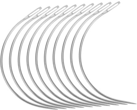 ULTECHNOVO 100piezas Agujas De Coser Curvas Tipo c Agujas Grandes Para Extensiones De Cabello Para Coser Mano Proyectos De Costura y Manualidades