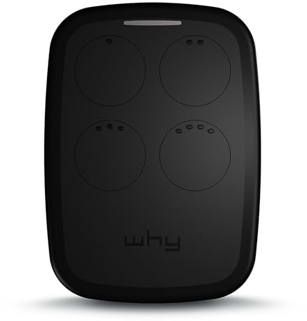 Telecomando universale WHY EVO NOA a 4 pulsanti - Programmabile con codice fisso o codice rotante - Frequenze 433 o 868 mhz - Per cancelli e porte da garage (Nero Liquirizia)