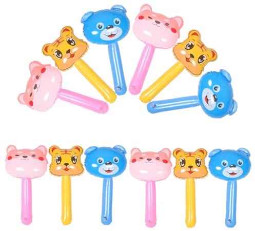 JOINPAYA 12 Stücke Aufblasbare Dschungel Tiere Stick Spielzeug Pvc Tiger Adler Blow up Spielzeug für Jungen und Mädchen