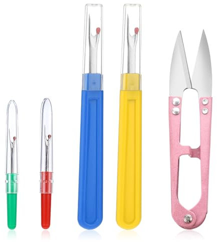 5 Stück Nähen Nahttrenner, Groß/Klein Kommt mit Trimmschere Nahtauftrenner Nähzubehör Fadenschneider für Nähte Hand Nähen Sticken Kreuzstich DIY