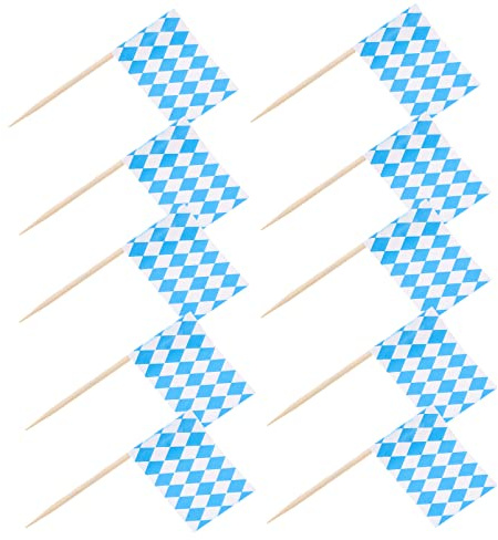 PRETYZOOM 200piezas Banderitas De Palillos De Dientes Para Cupcakes Tartas y Fiestas Adornos y Madera Ligeras y Fáciles De Usar