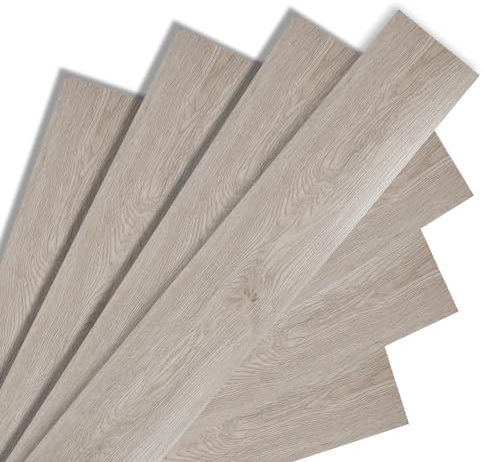 Peviasot PVC Bodenbelag Selbstklebend, 91,5cm x 15,2cm Dicke 1.5 mm Vinylboden Selbstklebende Vinyl Fliesen 10m²/70 Fliesen Bodenfliesen Rutschfest, Wasserfest Schneidbar (White Oak)