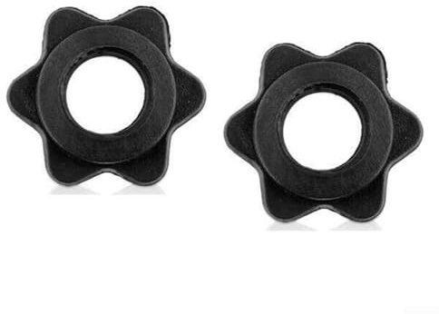 WIIYENA Weight Plate Securing Clips Barbell Bar Hexagon Nuts Spin-Lock Collar Dumbbell Hex Nut Screw Clamps for 1Inch Standard Weight Lifting Bars(Black)
