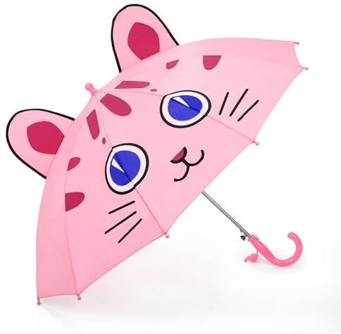 decalsweet Kids Umbrella Children Pop Up Travel Umbrellas Lightweight Cute Canopy for Girls & Boys Easy Push/Pull for Little Kids