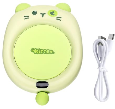 Chingde Scaldatazze Caffè, Scalda Tazza USB, Scalda Tazze Latte, Scaldatazza USB, Display di Temperatura, Temperatura a 3 Velocità, per Caffè, Tè, Latte, Cacao (Gatto)