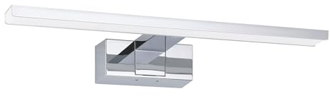 Eglo LED lampada specchio Conettilla, illuminazione bagno in alluminio | cromato e plastica bianca, luce calda-fredda, IP44, lunghezza 40 cm