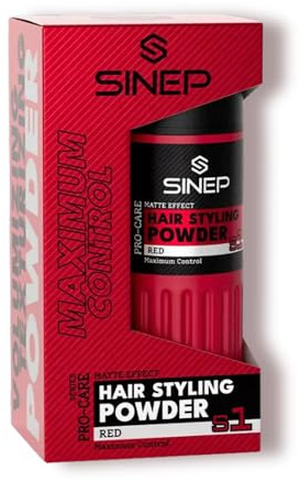 Sinep Hair Styling Powder – Red 20g | Strong Hold & Texturising Volume Powder Wax for Men | Long-Lasting Lift & Matte Look