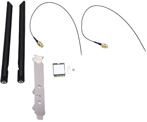 Zunate Carte WiFi 6E, Triple Bande 160 MHz 2,4 G 5G 6G Carte Réseau M.2 sans Fil avec Double Antenne 8 DB Prise en Charge de la Technologie MU MIMO et 1024QAM pour Ordinateur Portable