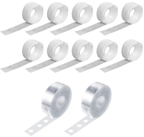 GTYHH 10 Rollos De Pegamento De Puntos, 2 Rollos De Cadena Adhesiva para Globos, Cinta para Arco De Globos, Puntos Adhesivos De Doble Cara, Puntos Adhesivos Sin Rastro para La Pared.