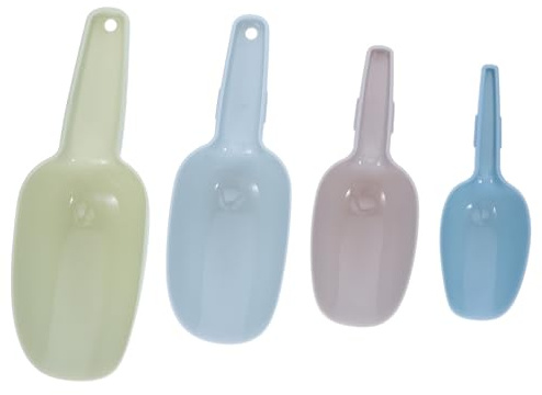 KICHOUSE 4 St Plastskopa för Mat och Is Skopa i Transparent Mångsidig Skopa för Kök Bar Godis och Mjöl Lätt Rengjord och Livsmedelssäker Slumpmässig Färg