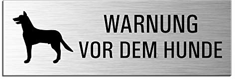 Schild Warnung vor dem Hunde Hinweisschild aus Aluminium 240×80 mm Nr.25244-S