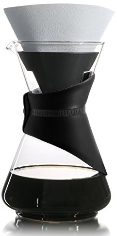 finum BLOOM AND FLOW - Caffettiera con caraffa in vetro, per caffè, caffè a mano, caffè con filtro, Pour Over, caffettiera in vetro con filtro, senza BPA, colore: Nero