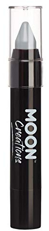 Moon Creations Gesichtsfarbesstift-Körperkreide, 3,2 g, schweißfeste und wasserbeständige Gesichtsfarbe, tierversuchsfrei, für Kostüme, Feste, Halloween für Kinder, Erwachsene (Grau, 3,5 g)