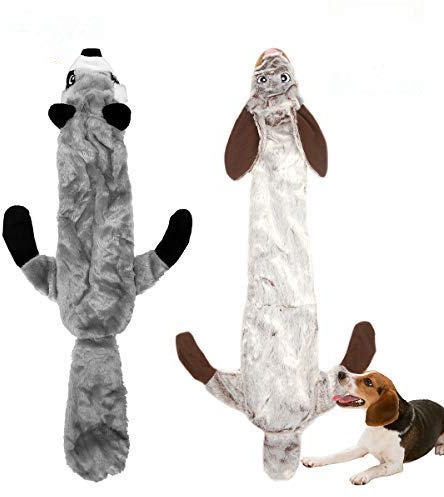 Bojafa Squeaky No-Stuffing Dog Toys: 2-Pack Soft Plush Puppy Toy for Boredom - Durable for Small Medium Large Breed Playing/Chewing Indoor