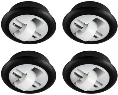 Gedotec Möbelrolle zum Einbohren Transportrollen ohne Bremse | Lenk-Rolle für Lauffläche hart | Gesamt-Ø 64 mm | Kunststoff Stollenrolle mit 50 kg Tragkraft | 4 Stück - Möbel-Gleitrolle zum Einlassen