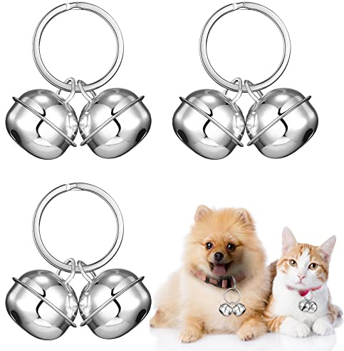 Hotop 3 Sets Laute Katzen Hundeglocken Haustier Tracker Glocken Hundeglocken für Halsband Tracker für Katzen Haustiere Glöckchen Halsband Anhänger Glocken für Trainieren