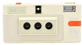 RETO Reto3D 35-mm-3D-Filmkamera – Retro-Linsenraster-3D-Effekt-Boomerang-Wigglegram-Kamera (Weiße Retrospekt-Edition)