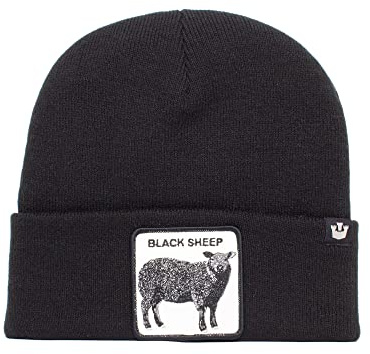 Goorin Bros. The Farm Unisex Acrylic Cuffed Beanie, Black - Ewe R Hot (Black Sheep), One Size (107-0036-BLK-O/S), Schwarz - Ewe R Hot (Black Sheep), One Size