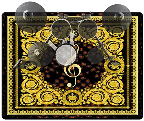 PRIHALF Drum Rug, Drum Set Carpet,Bedroom Living Room Decor,Soundproof Rug Pads Drum Accessories for Drum Set,Non-Slip Carpet,Great Gift for Drummers,100% Polyester(A,2.6 * 4ft)