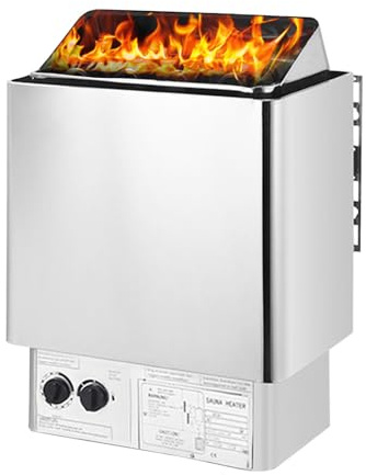 6kW 220V Geeignet Saunaofen Sauna Ofen, Elektrisch Saunaheizung, Saunaheizgerät, für 6m³ Saunaraum