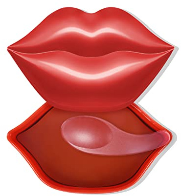 KYDA 20Pcs Moisturizing Lip Mask Set, Collagen Lip Sleep Mask Reduces Lip Lines and Natural Moisture Lip Mask Patches，Effectively Anti-Wrinkle and Nourish The Lip Skin Nourishes Lip Care Pad (B- Red)