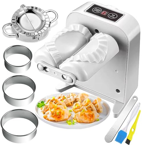 Electric Dumpling Machine Rechargeable Automatic Electric Dumpling Maker Machine Mould 2 Modes,Household Easy Quick Dumpling Maker Press Machine with Empanada Maker Press,Dough Cutters,Spoon and Brush