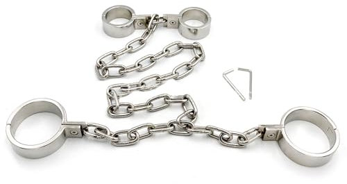 Fetisch SM Bondage Set Metall Handschellen Fußschellen BDSM Spielzeug Für Erotikspiele Handschellenschloss Sklaven Fußfesseln Sex Bett Handcuffs Für Männer Frauen, Women