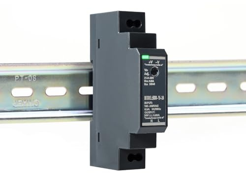 DEWIN Hutschienen Netzteil 24V, Hutschienen Schaltnetzteil DIN Schienen Netzteil Transformator für Industrielle Automatisierungsgeräte 15W 24V 0,63A