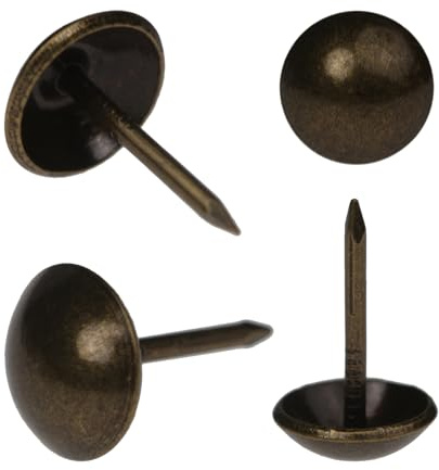 Upholstery Tacks for Furniture Vintage Upholstery Nails Tacks for Decorative 200Pcs Furniture Sofa Thumb Nails Pins Assortment Kit 7/16 Head Diameter Upholstery Nails Decorative Tacks for Furniture