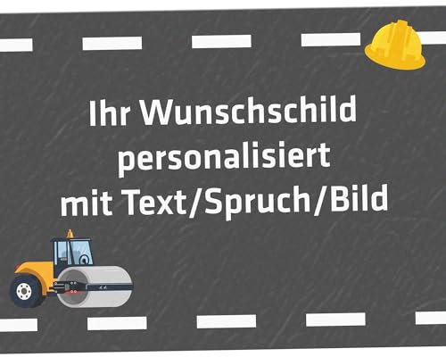 INDIGOS UG - Aluverbundplatte Schild - Beruf - Straßenbauer - 40x30 cm - Firmenschild - wetterfest personalisiert mit Foto, Logo und Text - individuelle Schilder für Tür, Wand, Büro Garage