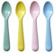 Home Stuff Spoon Mixed Colours 4pcs-Kids Classic Spoon- Plastic Won't Break and It's Harmless - Reusable for Kids Home Kitchen or Picnics USE.