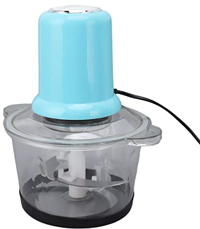 Tritacarne Elettrico E Robot da Cucina - Tritacarne Elettrico Piccolo da 350 W, Miscelazione Rapida da 2 Litri, Spina UE 220 V(BLU)