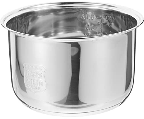 ANSNOW Olla Interior para Olla Arrocera: Olla Interior para Cocinar, Revestimiento para Olla de 4 Litros, Recipiente de Arroz de Acero Inoxidable, Repuesto para Olla a Presión Eléctrica para Arrocer
