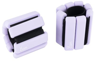 U-Bond Par de pesas para tobillos y/o muñecas de silicona de 0,5 KG, 1 KG, 2,5 KG para ejercicio en casa. Minimalistas, cómodas y guapas. Colores negro, rosa, azul y gris. (LILA, 1 KG)