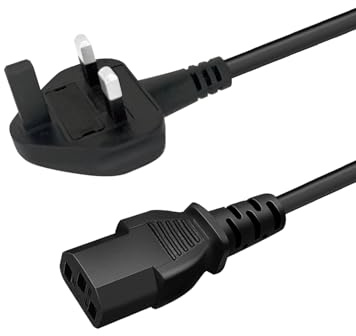 3 Prong C13 Power Cable Replacement for ADAM Audio T5V A7V A5X A77H A8H T8V | 6Ft AC Cord Replacement for ADAM Audio A8H-R, A4V, T10S, Sub7, Sub8 UK Plug Lead