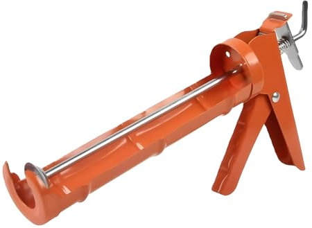 Genubi Industry Caulking Gun, Caulk Gun No Drip, Smooth Rod 10 oz Caulk Gun for standard Caulk tubes, 15:1 Thrust Ratio, Orange