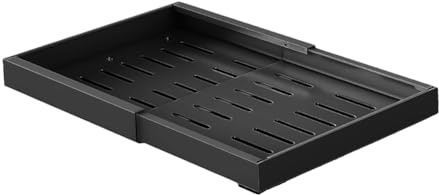 GarveeMore Ausziehbare Schubladenablage mit verstellbarer Breite (43,5 – 68 x 42 x 7,5 HCm), Teleskop-Küchenorganisator, Weiß