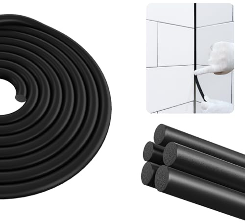 Vefhby Joint rond en mousse - Joint en caoutchouc mousse EPDM - Noir - Pour bricolage, joint, roulement, tuyaux en mousse, artisanat - Joint domestique (20 mm x 5 m)