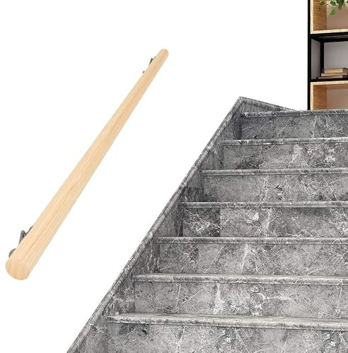 MHUQIA Pasamanos Escalera Redondo Madera, Pasamanos Escalera Barandilla Pasamanos De Escalera De Loft, Barras De Apoyo para Montaje En Pared, para Adultos