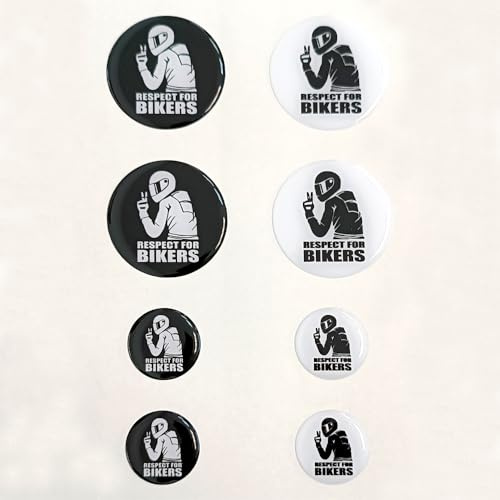 8 pz. Adesivi Resinati Gel 3D Stickers Stemma Logo per Auto Moto Scooter Casco RESPECT FOR BIKERS - honda kawasaki yamaha suzuki triumph aprilia bmw