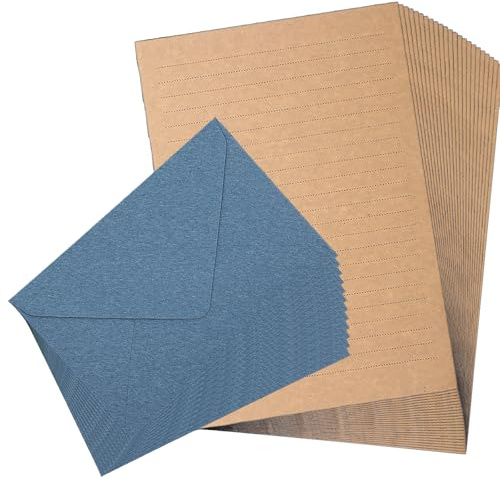 Set di 36 fogli di carta e buste di alta qualità, set di carta da lettere vintage e buste (24 fogli + 12 buste) per lettere d'amore e inviti per feste